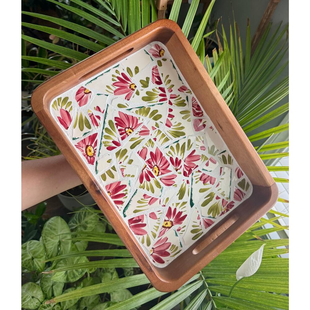 Rustic Floral Tray